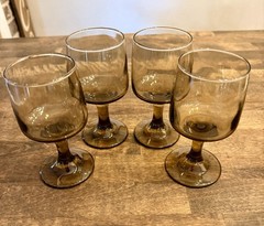 Vintage Libbey Tawny Smoke Brown Wine Goblet 5 1/8” Replacement Glass 8 Avail