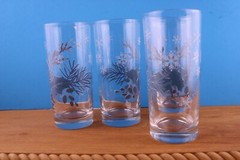 Pfaltzgraff Winter Frost Snowflakes 4 Coolers 15 oz Glasses Tumblers