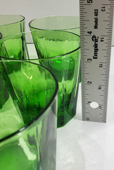 Seneca Green Paneled Optic Old Fashioned Rocks Glasses Set of 6 HTF