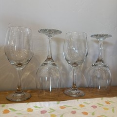 Libbey Classic White Wine Glasses 14 ounce Set of 4 Clear Party Dinnerware