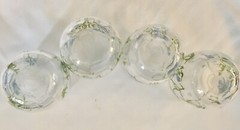 4 Vintage Blue Daisy Roly Poly Bottom Juice Glasses Flower Cornflower 8 Oz