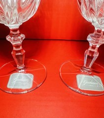 2 New Gorham Platinum Rosewood Iced Tea Glasses Goblets Discontinued Stickers