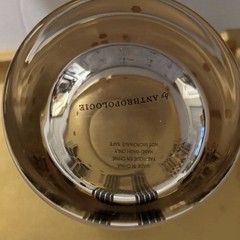 Anthropologie Bistro Tile Monogram “B” Old Fashioned Glass 24K Gold Rim
