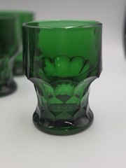 Set Of 6 Vintage Anchor Hocking Georgian Forest Green 8oz Drinking Glasses