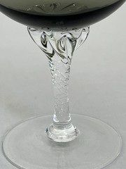 Vintage Sasaki Cocktail Glasses Smoky Gray with Twist Stem Set of Eight