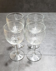 Hand Etched Grapes and Leaves Wine Glasses