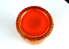 Jain Carnival Glass India Marigold Beaded Spears Vintage 5 3/8″ Tumbler 1935