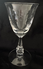 Crystal Tiffin Franciscan Lenox Rhodora 17477 -5.5” Cut Leaves Claret Wine Glass