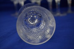 Diamond & Fan Cut Glass (8) Cordial Glasses, 4 1/2″ (B51)
