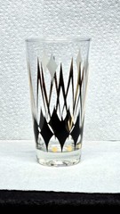 MCM Atomic Glass Whiskey Shot Double Gold Peak Diamond Black 3.5×2.5″ White 22k