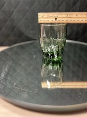 Set Of 4 Fern Green Vtg Anchor Hocking Central Park Starfire Rocks Glasses