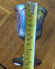 Vintage Indiana HARVEST GRAPE Blue Iridescent Carnival Glass 8 Oz Water Goblet