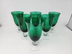 Set Of 6 Lenox Holiday Gems Emerald Green Water Wine Glass Goblet 7″ Tall