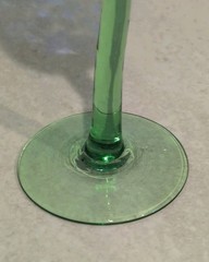 Royal Danube Art Glass Blue Confetti Long Green Stem Tulip Wine Glass 💙💚