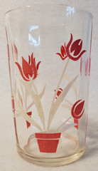 Vintage Kraft Foods Swanky Swig Red & White Tulip Juice Glasses 3 1/5″ Set of 2