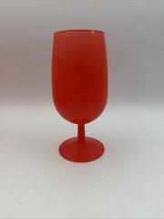 Rainbow Glass Co Iced Tea Glasses Orange Red Frosted Satin Flashed 6.5” Set of 4