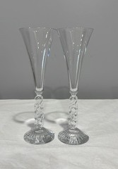 Millennium Glasses Champagne Flutes Crystal Year 2000 Set Of 2 Y2K