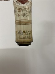 Vintage Set Of 6 Libbey Wildflower Pastel Glass Tumblers 1960s-70s Pristine Mcm