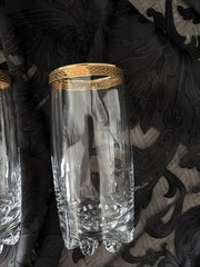 Circleware Versailles Tumbler 12 Oz. Glasses 24k Gold Rim Set Of 4