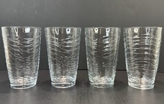 Set of 12 Libbey Orbita Swirl Clear Glasses 4-16oz tumbler & 8-10oz cocktail MCM