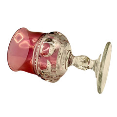 Tiffin Franciscan Kings Crown Ruby Thumb Print Red Water Goblets – Set of 2