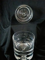 Vintage Krosno Poland Bubble Bottom Whiskey Glasses Crate & Barrel MCM Set of 2