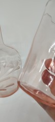 Vintage Pink Depression Glass Tumble-up Wheel Cut Flowers And Leaves
