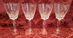 W.M. Dalton Cherbourg Crystal 6-1/2″ Wine Glasses – Set of 4 – Excellent!
