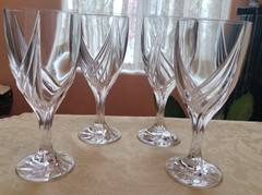Lenox Debut Crystal Feather Cut 7×3/4 Wine Glasses Set Of 4 New