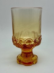 2 Tiffin Franciscan Madeira Glasses 5.5″ Tall Footed Goblet Golden Yellow