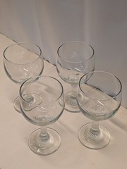 Vintage Mikasa Crystal Wine Glasses The Ritz Pattern Set Of 4 Stemmed Goblets 6″