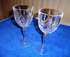 Set of 2 Vintage Marquis by Waterford Markham Crystal water/ Wine Goblets signed