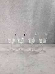 4 Lady Victoria Fine Crystal Stemware Chantelle Pattern 2oz Cordial Glasses