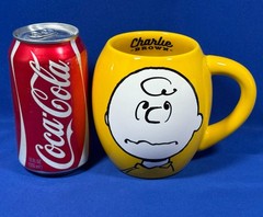 CHARLIE BROWN Ceramic Mug GOOD GRIEF! BioWorld PEANUTS Yellow 20oz. EXC COND