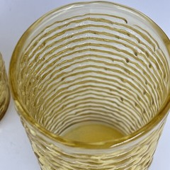 VTG Anchor Hocking Soreno Amber Gold 12oz Glasses 2 Piece Set 5″ Juice Water