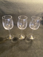 Minx Clear Oneida Crystal Goblets 81/2” Tall Hard To Find Set Of 3