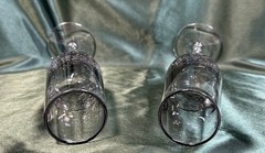 Set Of 2~Pier 1~Smoke Gray Crackle Glass~Champagne Flutes