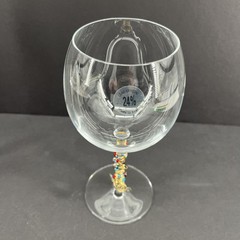 Wine Glasses W/ Beaded Long Stem Set of 2 Made In France 24 % Lead Crystal~New