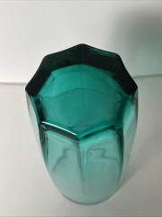 Vintage Cristar Rioja Electric Blue Teal Glass Tumbler 6” 16oz 8 Facets Aqua