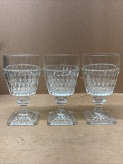 SET OF 3 Indiana Glass MT VERNON CLEAR 6″ Water Goblets – Wine Glasses Excellent