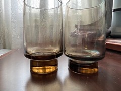 Libbey 1970 Tawny Accent Flat Tumbler Glass Set (2)