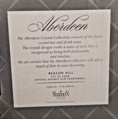 Aberdeen Shannon Crystal Whisky glasses, set of 4.. Godinger. » Beacon Hill «