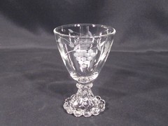 Standard Glass Liquor Cocktail Glasses Cut to Gray Grape Design Set of 7