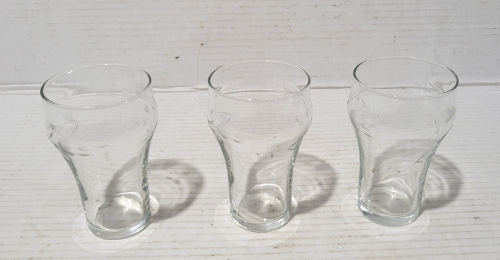 Vtg 3 pcs Princess House «Soda Shop» Style Drinking Glasses 10oz each