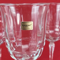 Vintage Luminarc Crystal Goblets (4) / Wine Glasses 8″ Tall -Syracuse Tag