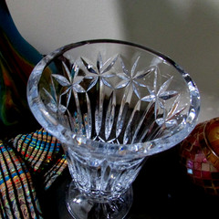 WATERFORD Crystal 8.5» Balmoral Starburst Footed Flower Vase signed