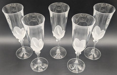 Vintage Set of (5) JG Durand Cristal D’Arques «Florence» Champagne Flutes