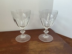 Two Lead Crystal Water Glasses 5 inches tall