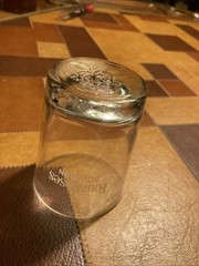 Four Roses Bourbon Etched Glass Embossed Roses on Bottom