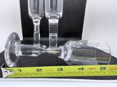 Vtg MCM Atlantis Full Lead Crystal Column Cordial Hand Blown Portugal Set of 3